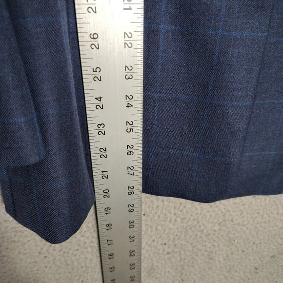 Escada Margaretha Ley Blazer Women 34 Blue Check 100% Cashmere Two-Button Jacket - Picture 7 of 14